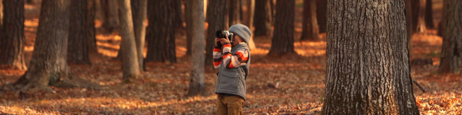 enfant qui prend la forêt en photo
