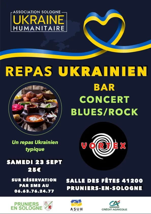 Diner ukrainien et concert blues rock 'Vortex'